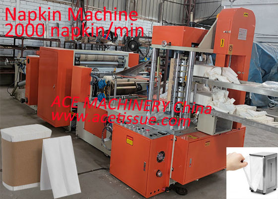 2 Lanes High Speed Tall Fold Napkin Paper Machine Bulky Embossing With 2 Colors Printing