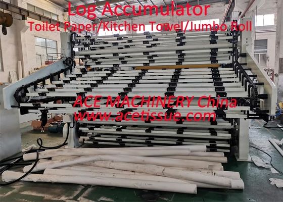 Accumulateur complètement automatique à grande vitesse de rondin pour le stockage non-tissé de rondin du petit pain 100
