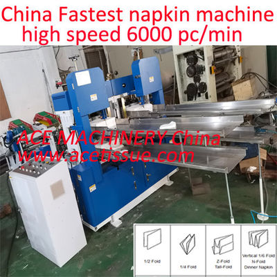 Rapide 4800 serviettes par minute machine à serviettes de tissus avec transfert automatique complet à l'emballage