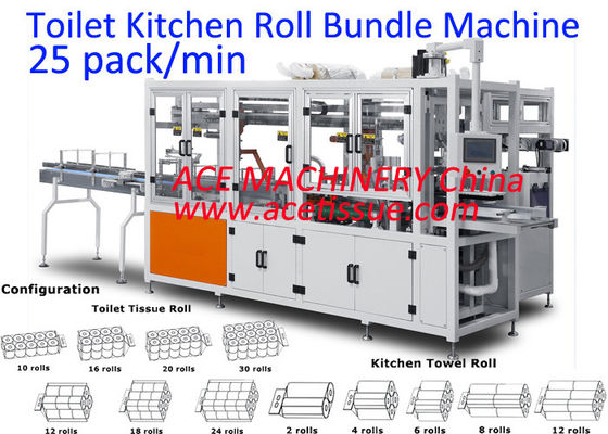 Machine à emballer des serviettes en papier toilette entièrement automatique pour alimentation électrique 380V 50Hz