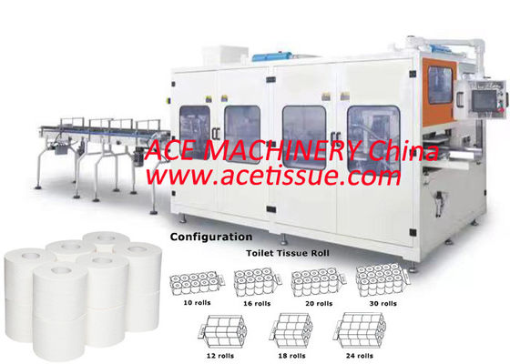 Machine d'emballage de papier tissé économe en main-d'œuvre pour les sacs en PE ou en OPP préfabriqués et les emballages en papier à rouleaux multiples