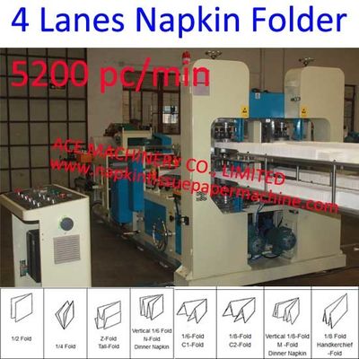 5200 machine de production de serviette de la machine 330x330mm de fabrication de Min Four Lines Automatic Napkin de PC