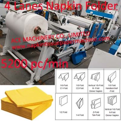 Quatre machine à grande vitesse de serviette de boisson de restaurant de fois des ruelles 1/4 imprimant la machine gravante en refief de serviette d'hôtel