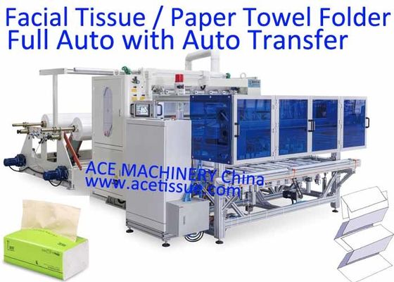 Machine à grande vitesse de pliage de serviette de papier avec le transfert automatique et la machine à emballer